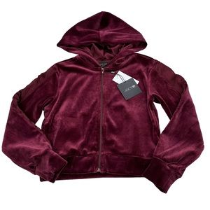 Joe’s Jeans Nikki Crop Velour Zip Hoodie, NWT, XS